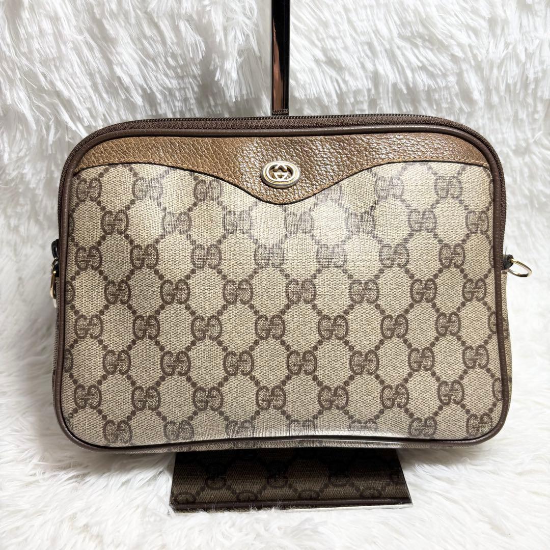 ✨美品✨ グッチ GGスプリーム ショルダーバッグ レザー ベージュ 2way