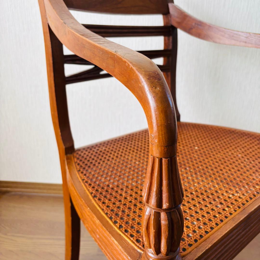 送料込み ヴィンテージ アームチェア 英国調 チッペンデール風 椅子