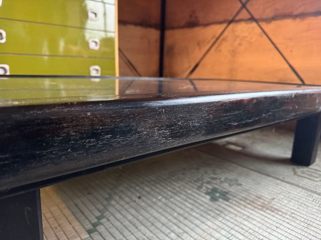 木彫 彫刻 ヴィンテージ ローテーブル 黒檀 センター リビング