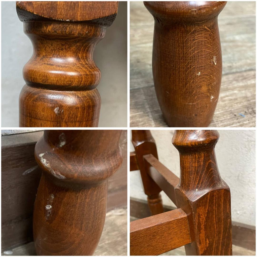 アンティーク スツール 椅子 レザー ハイチェア 2脚 丸椅子 いす イス