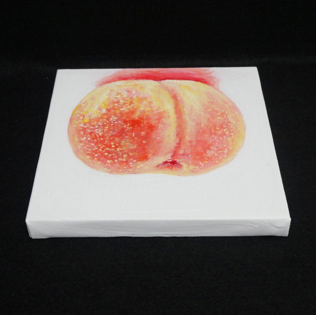 油絵 絵画 アートパネル【桃】