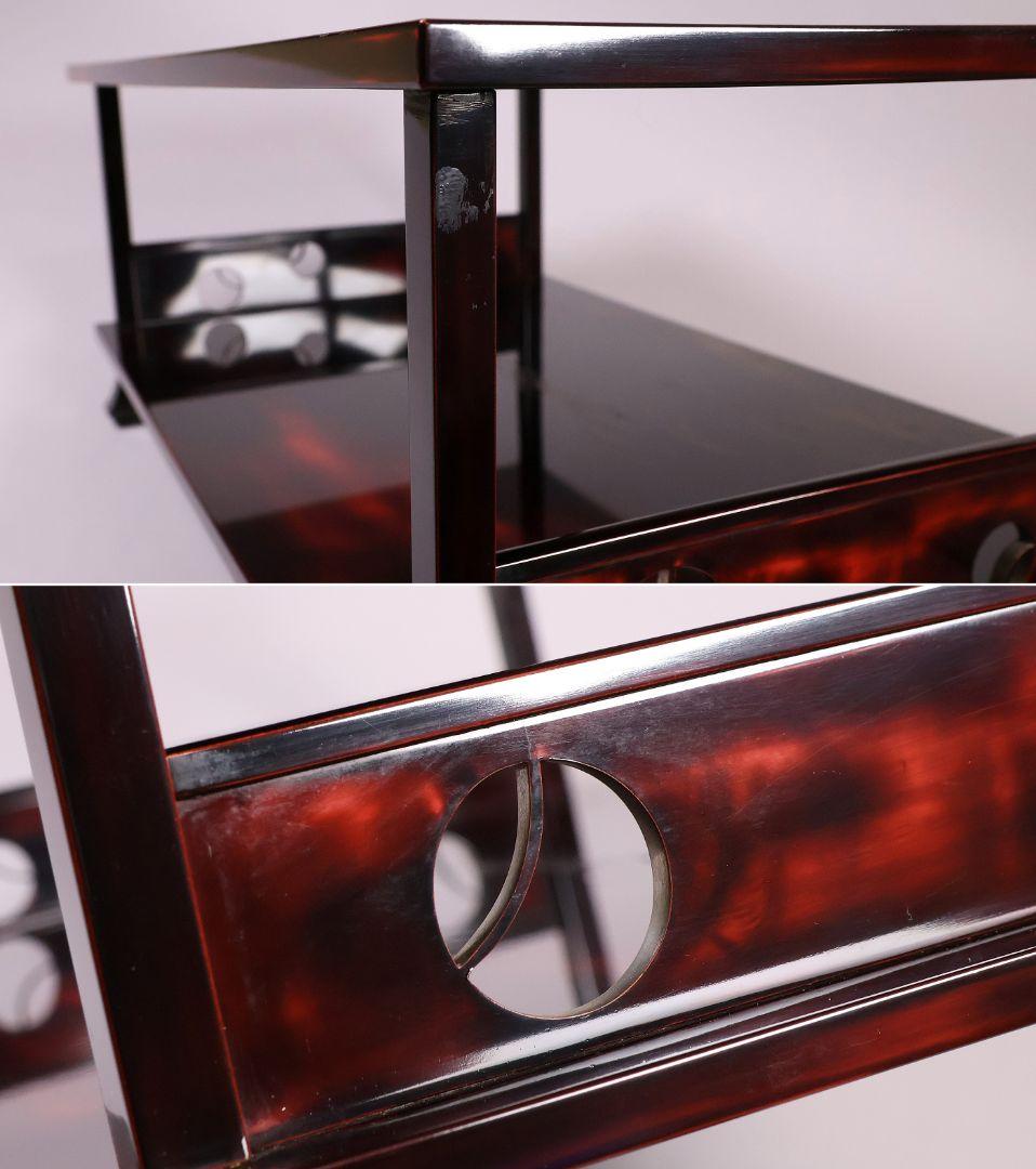 前端雅峯 二段卓 冠卓 曙塗 つぼつぼ透かし 月と草