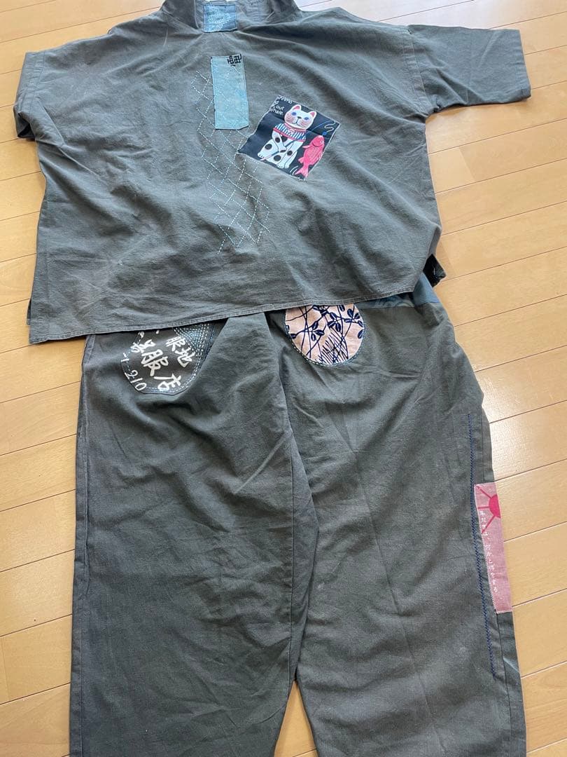 wfx3さま専用 古布　招き猫 セットアップ（大判風呂敷リメイク）