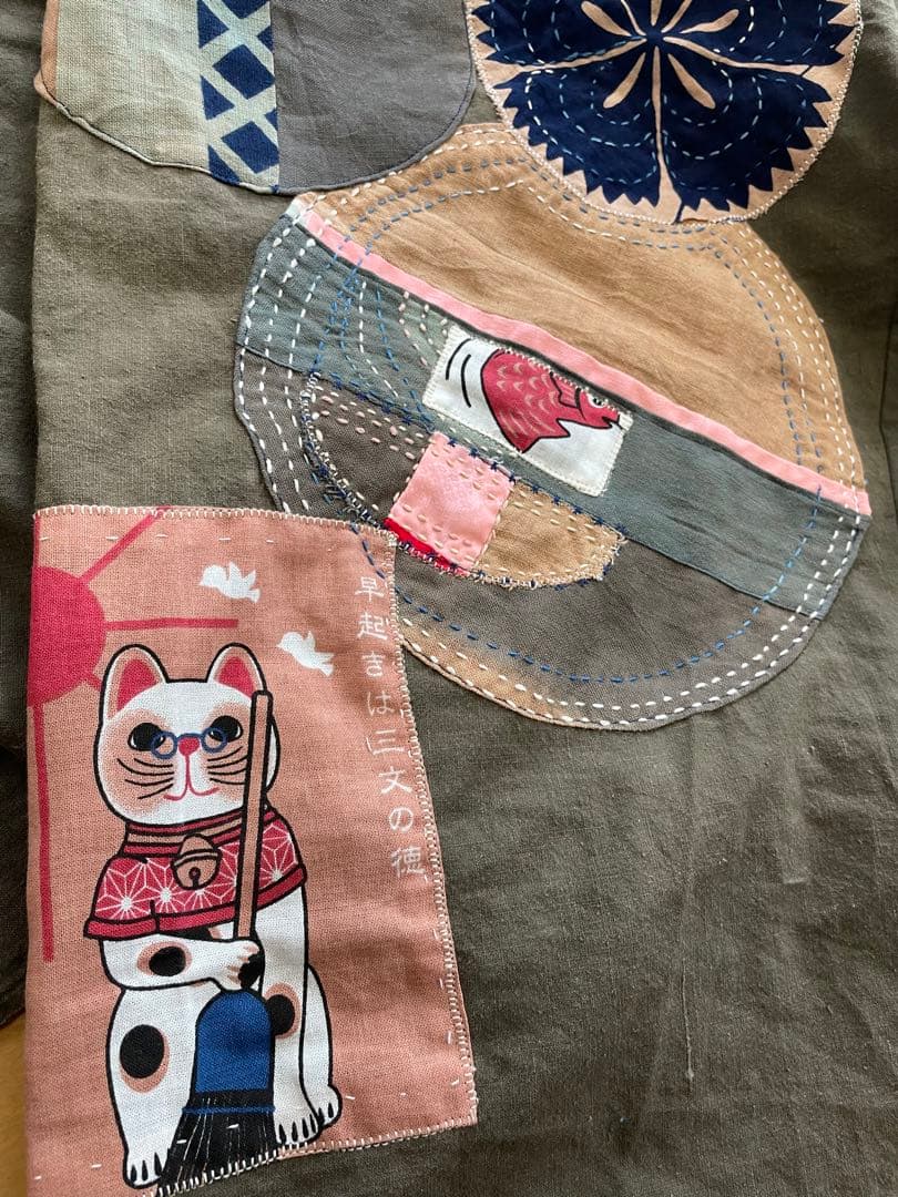 wfx3さま専用 古布　招き猫 セットアップ（大判風呂敷リメイク）