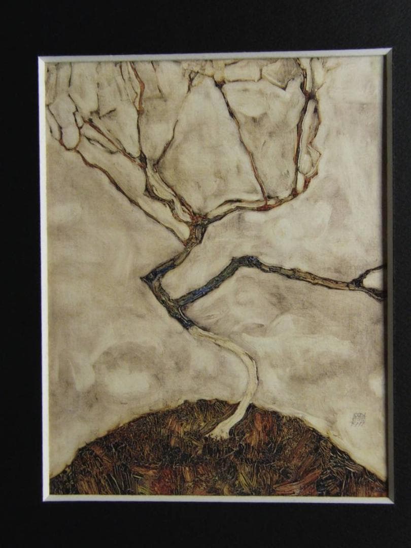 エゴン・シーレ、【晩秋の小さな木】、希少な画集画、状態良好