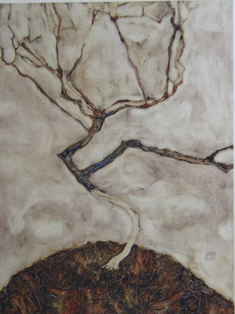 エゴン・シーレ、【晩秋の小さな木】、希少な画集画、状態良好