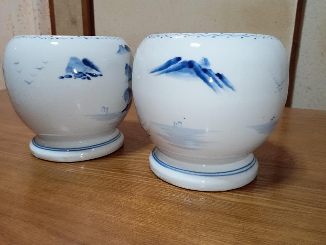 火鉢大2個セット手あぶり火鉢伊万里有田瀬戸植木鉢メダカ鉢骨董