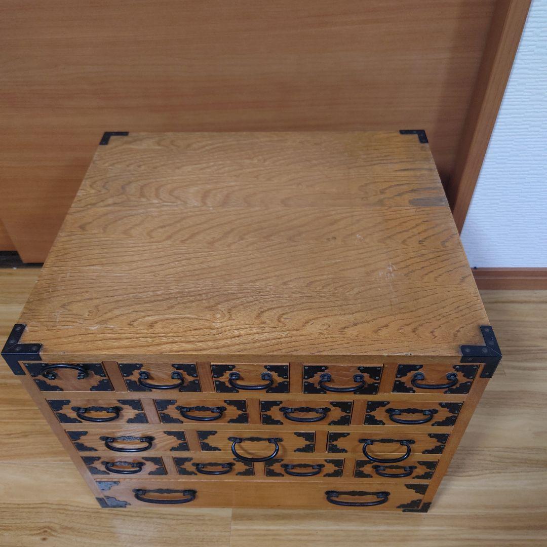 骨董品 薬箪笥 薬箱 小箪笥 5段小引き出し 17杯 昭和レトロ