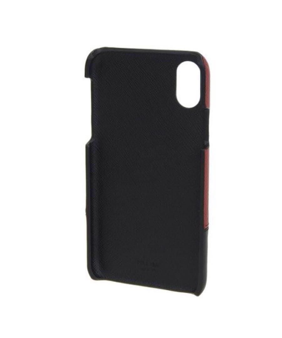 PRADA サフィアーノレザー iPhoneケース 赤黒 PRADA サフィアーノ