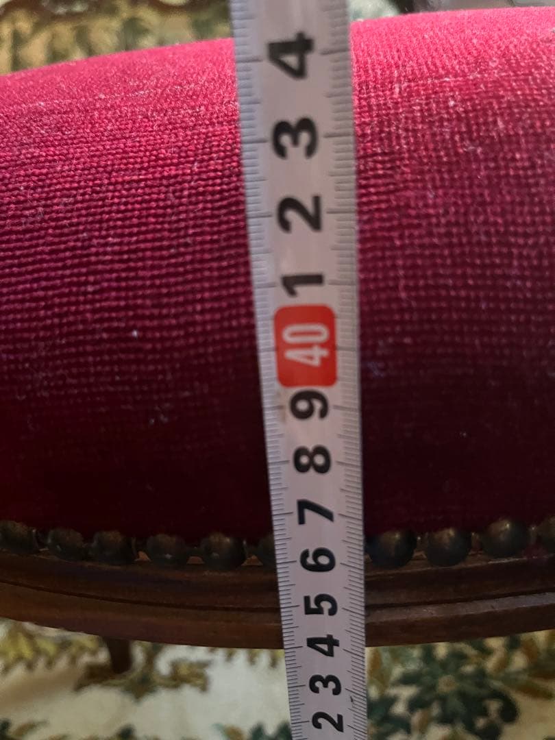 オットマン スツール 猫脚 アンティーク 赤 インテリア ビンテージ