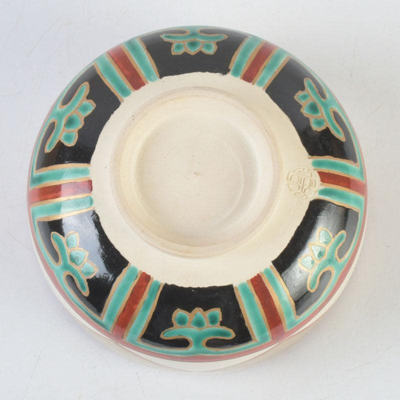 茶道具 京焼 橋本永豊造 仁清写 金菱 茶碗 時代箱 V 9835 ys7058142;