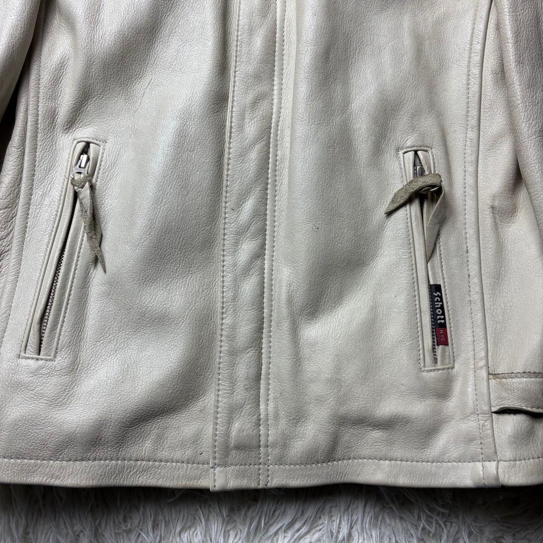 希少 schott クラシックレーサー ライダースジャケット ワッペンカスタムM