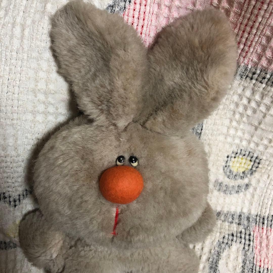 昭和レトロ　ヴィンテージ ぬいぐるみの三英　ウサギ＆クマ　ぬいぐるみ　中古品