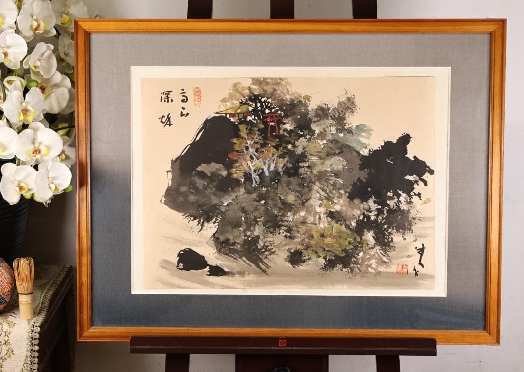 ブライアン ウィリアムズ 額付き リトグラフ 雪の中の物草池 306/375