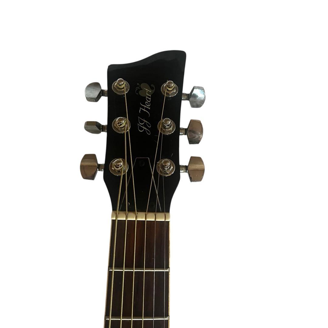 ハート型 ホール ブラック アコースティックギター JJ HEART