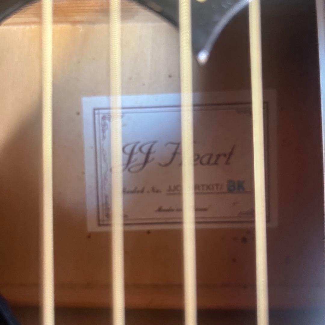 ハート型 ホール ブラック アコースティックギター JJ HEART