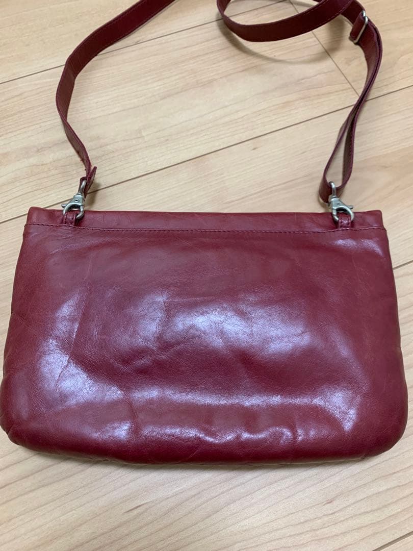 m0851 ショルダーバッグ　レッド　クラッチバッグ