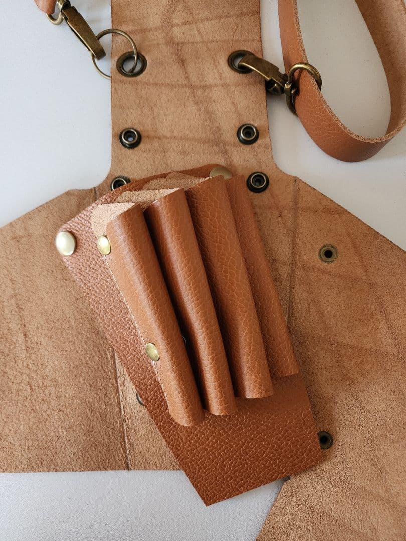 シザーケース 本革 4丁 キャメル