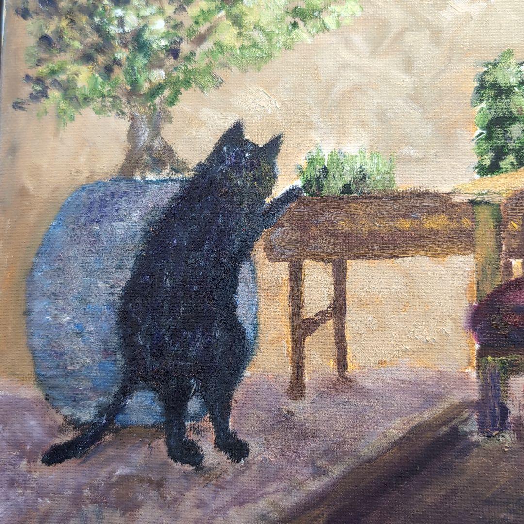 猫 6号(410×318mm) 油絵猫の絵画
