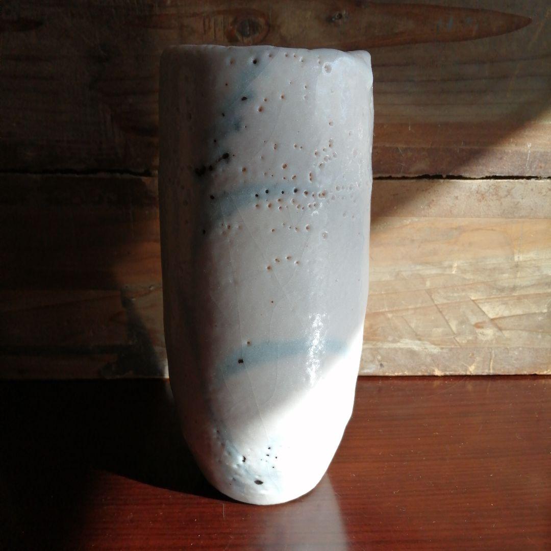 人間国宝】美濃焼 加藤孝造 志野花入 20.7cm
