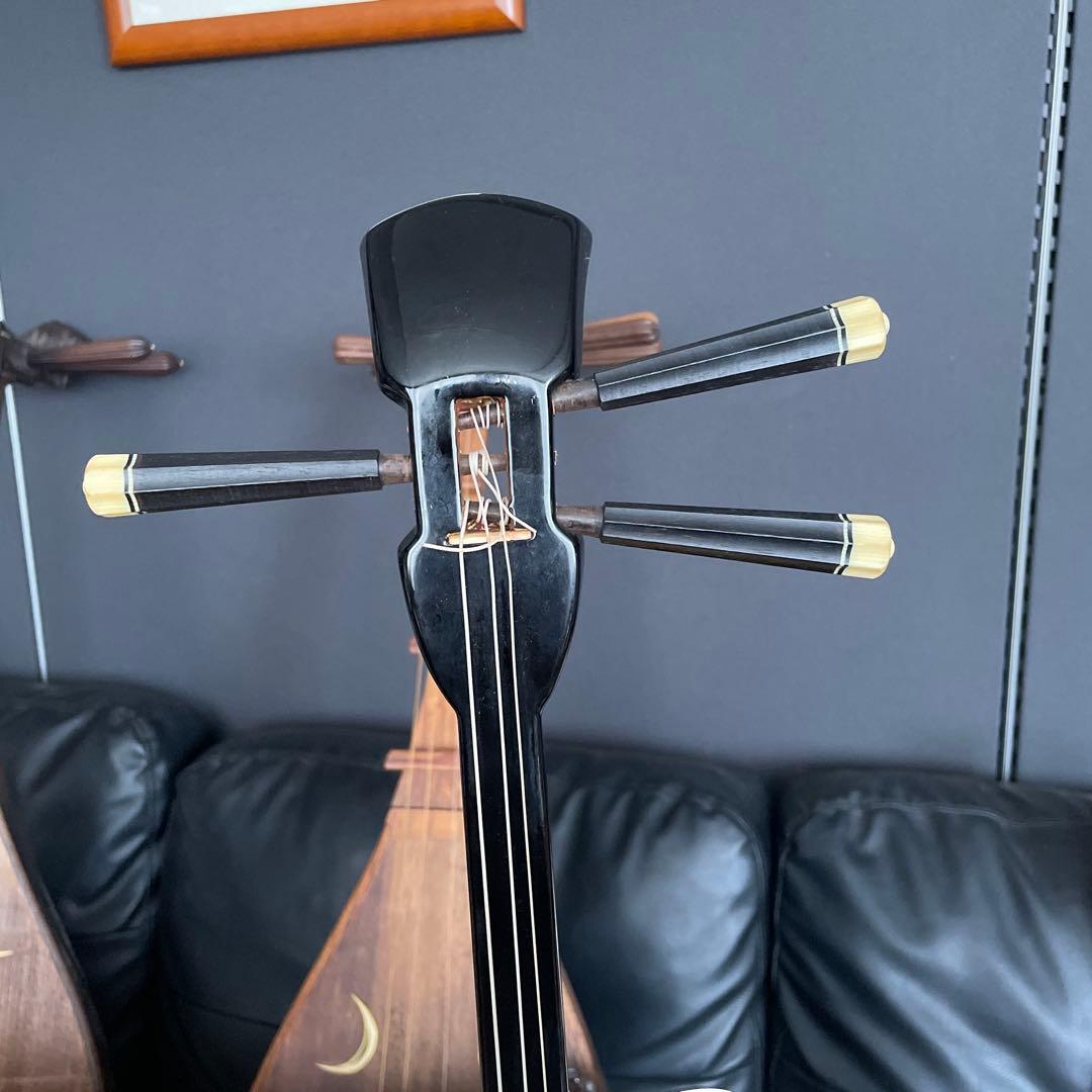 三味線 黒塗与那城？真壁型？ベルト付き ユナー スンチー沖縄 弦楽器 琉球