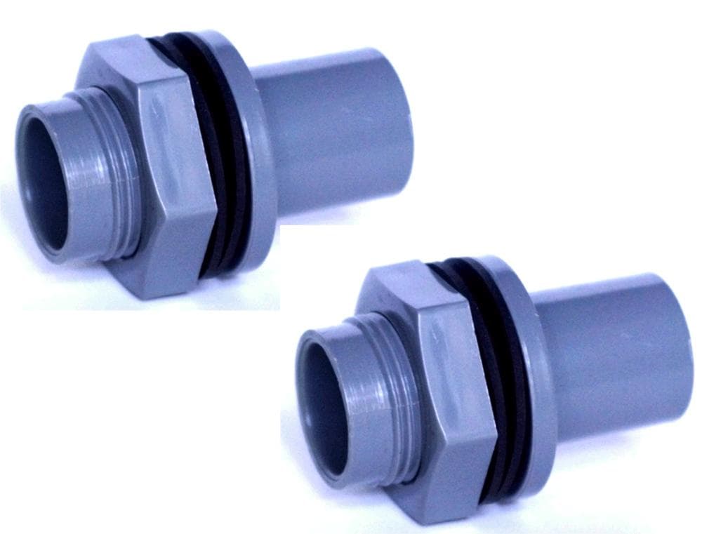 バルブソケット20A 2個セット パッキン2個付 水槽 ろ過 塩ビ管