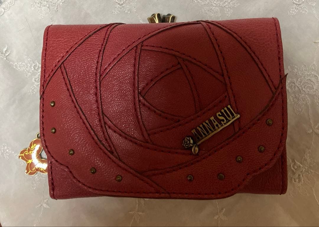 ANNA SUI 財布 三つ折り ローズウッド 薔薇 バラ ピンク - メルカリ