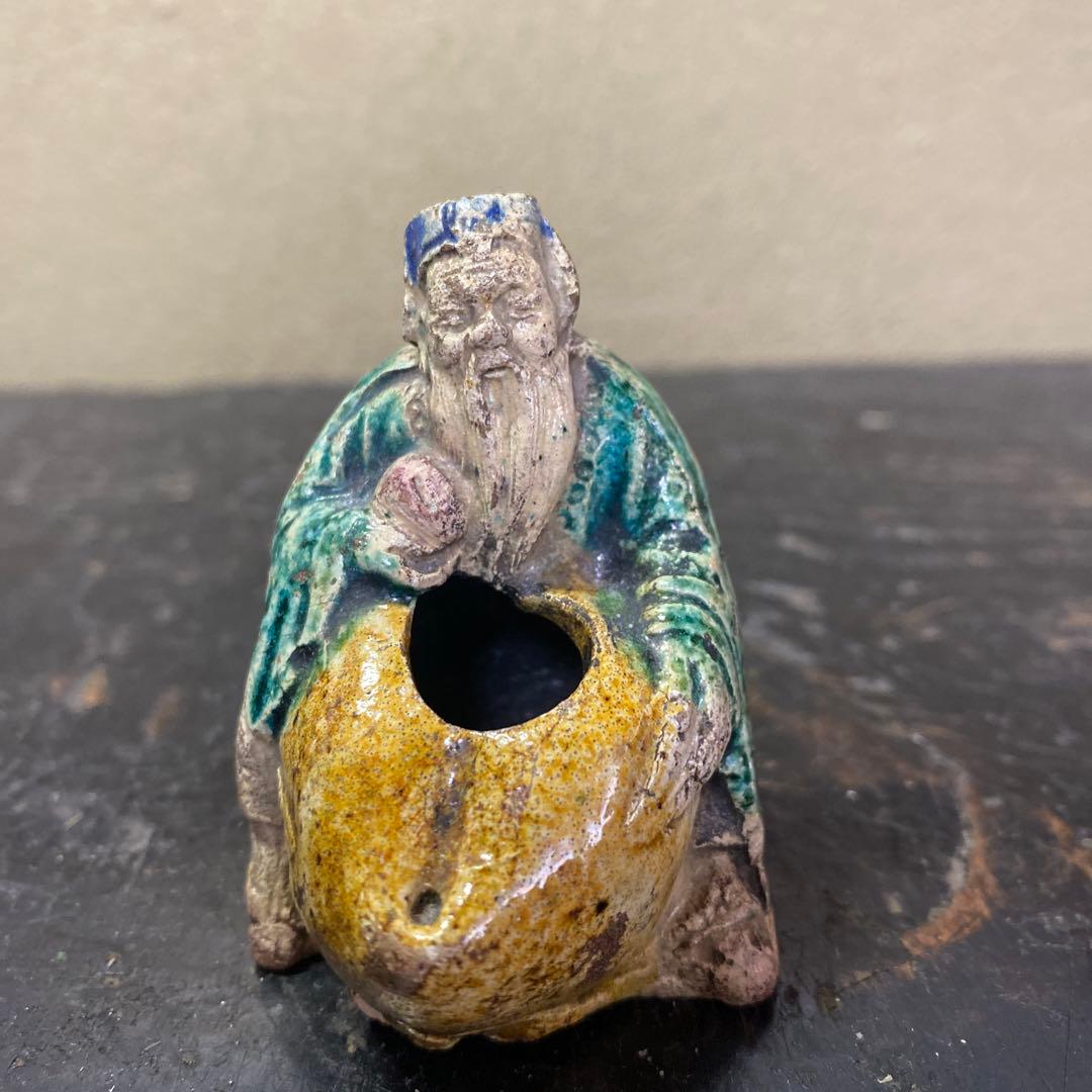 中国古玩色絵人物水滴