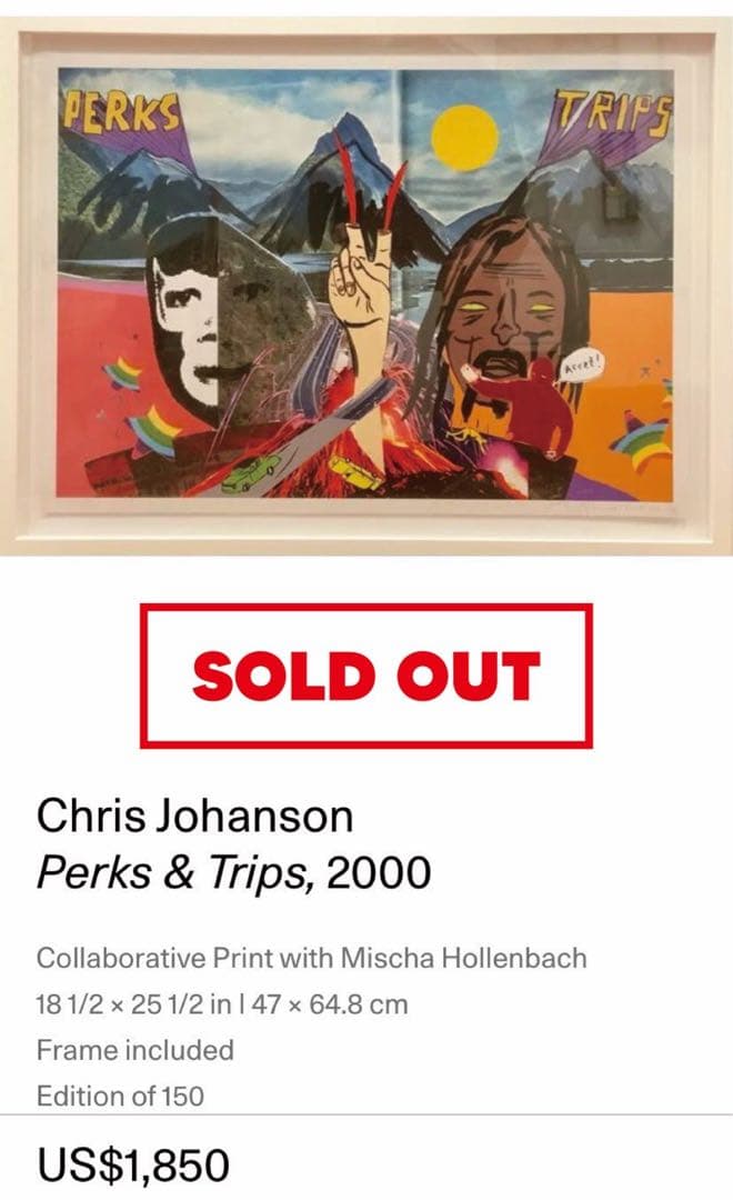 真作 chris johanson pam mischa 限定コラボ作品 絵画