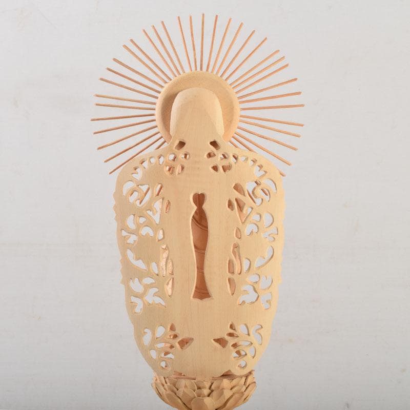 仏教美術 柘植彫刻 西立弥陀像 仏像 華鬘台 C 9122 - メルカリ