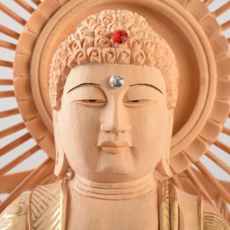 仏教美術 柘植彫刻 西立弥陀像 仏像 華鬘台 C 9122 - メルカリ