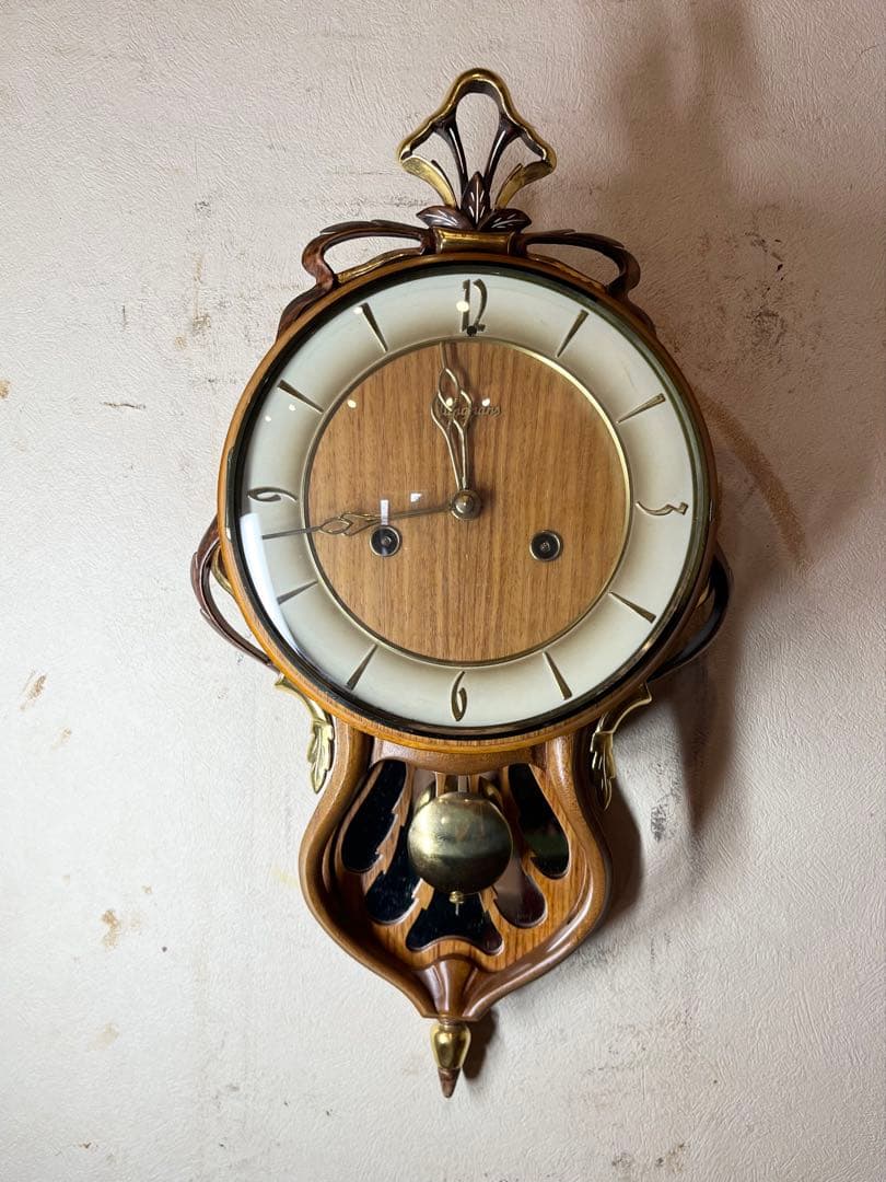 ユンハンス　ミニ！　柱時計　古時計　振り子　ゼンマイ　ボンボン　レトロ　精工舎