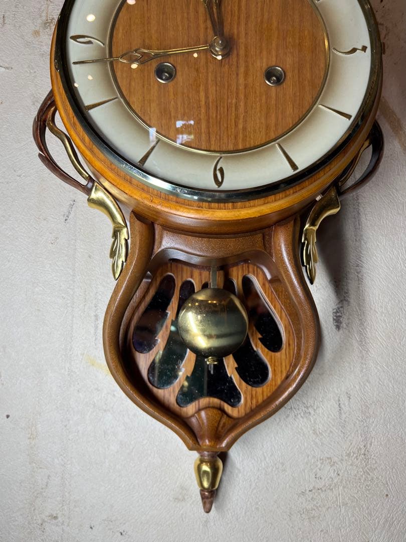 ユンハンス　ミニ！　柱時計　古時計　振り子　ゼンマイ　ボンボン　レトロ　精工舎