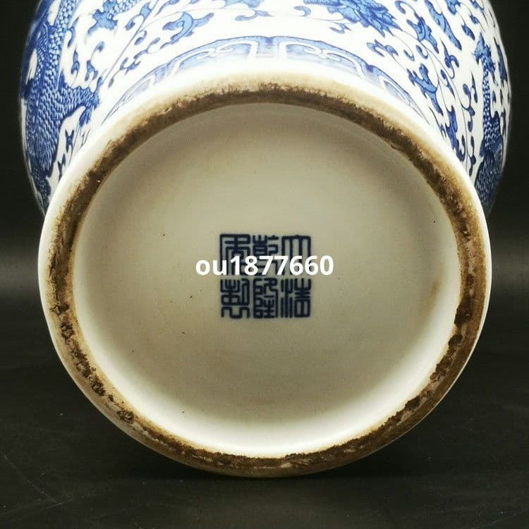 青花龍紋将軍壺 景徳鎮 陶磁器 装飾品 現代工芸品 美術品 置物 - メルカリ