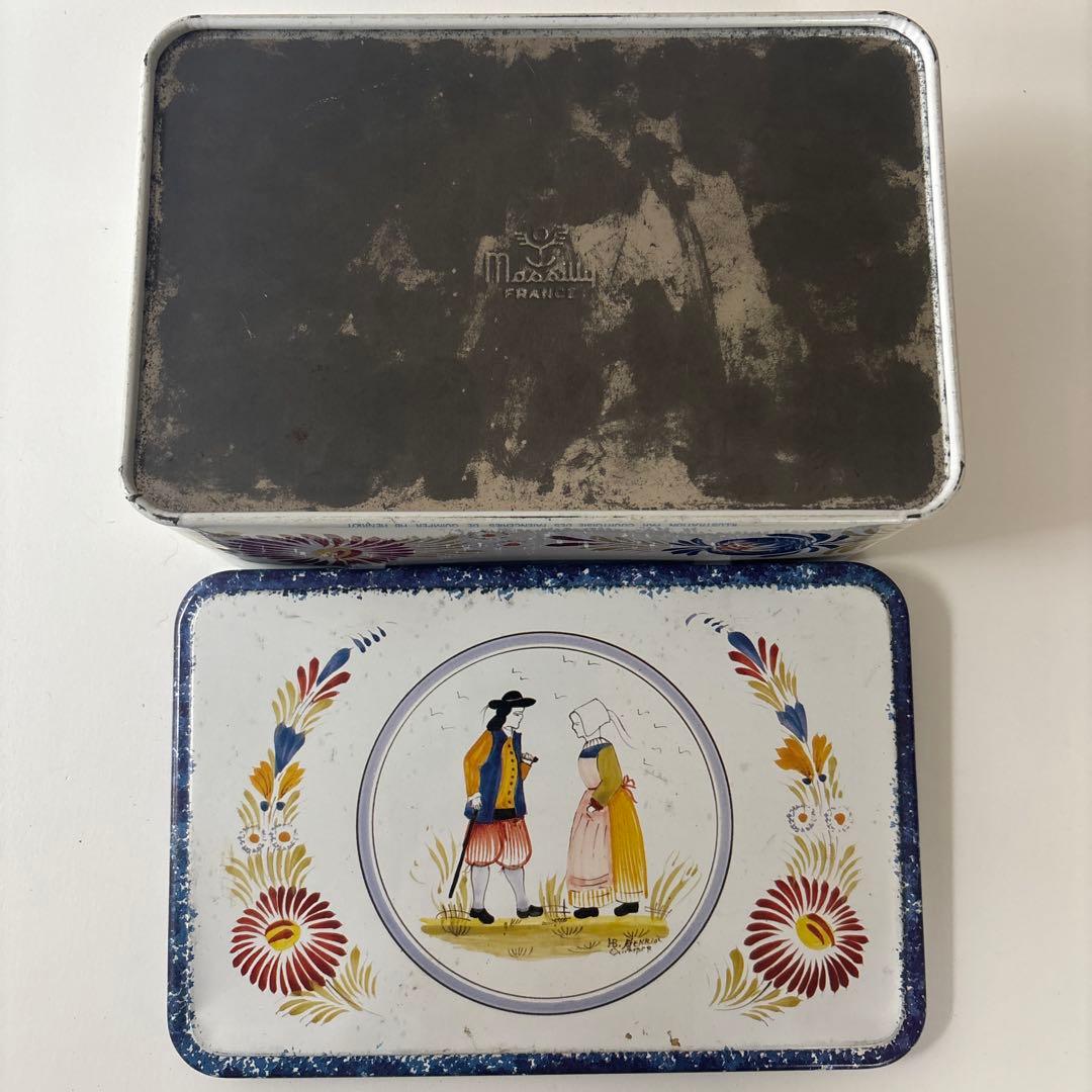 フランス Massilly社 クッキー缶 空き缶 小物入れ レトロ インテリア