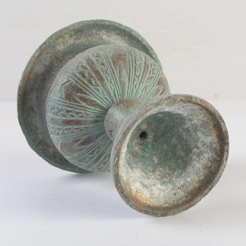 中国 古銅青銅 花草文 香炉 N 9810