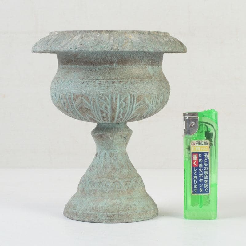 中国　古銅青銅　花草文　香炉　N　9810