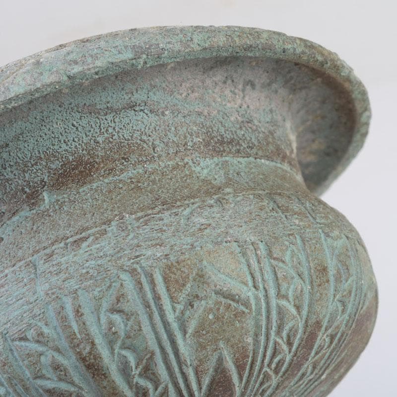 中国 古銅青銅 花草文 香炉 N 9810