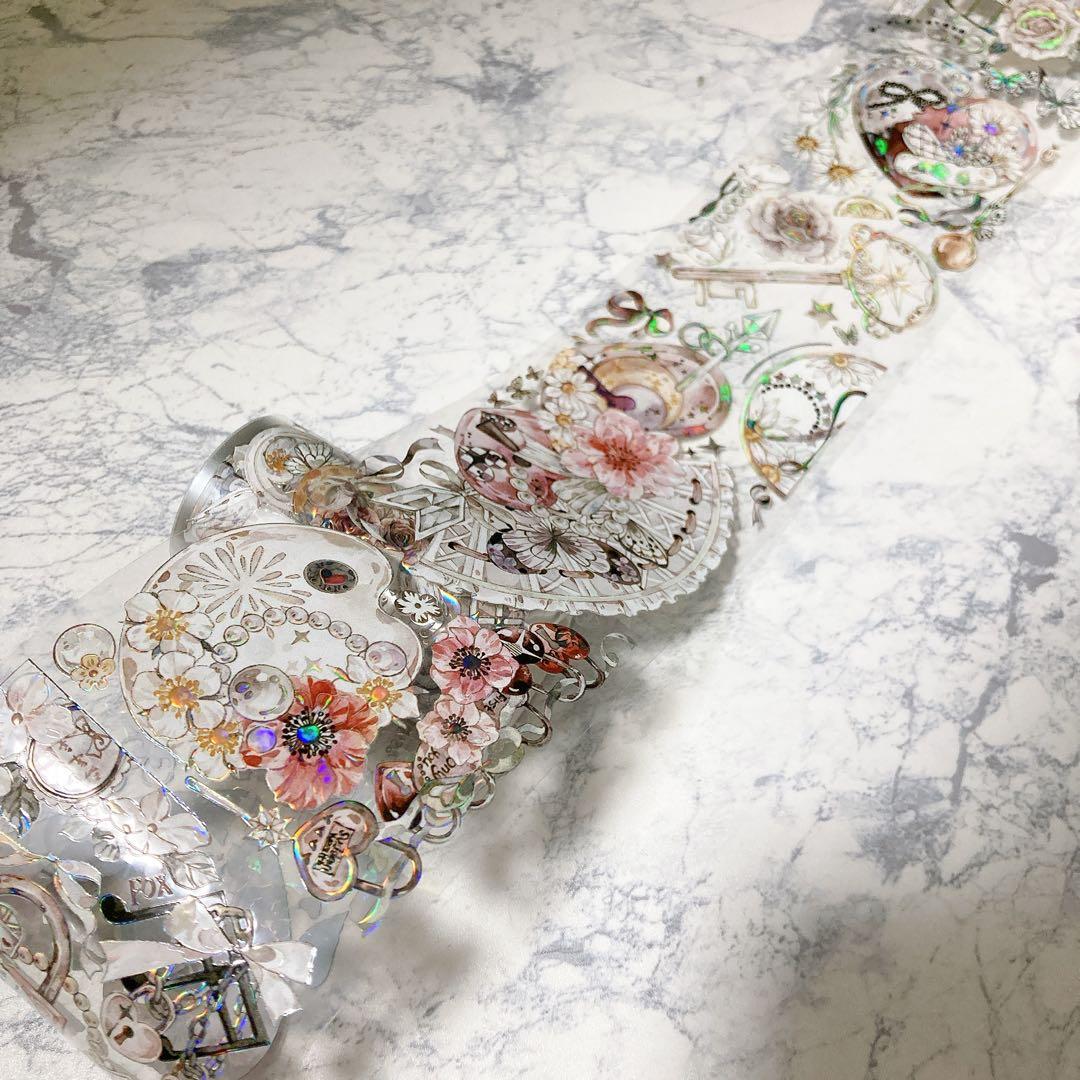 芯なし中古】装飾 ハート 鍵 海外マステ petテープ