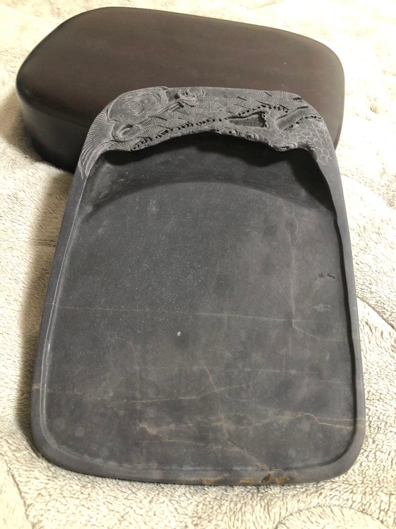 端溪硯 老坑 水巖 大西洞 金綫 青花 書道用品 端渓硯