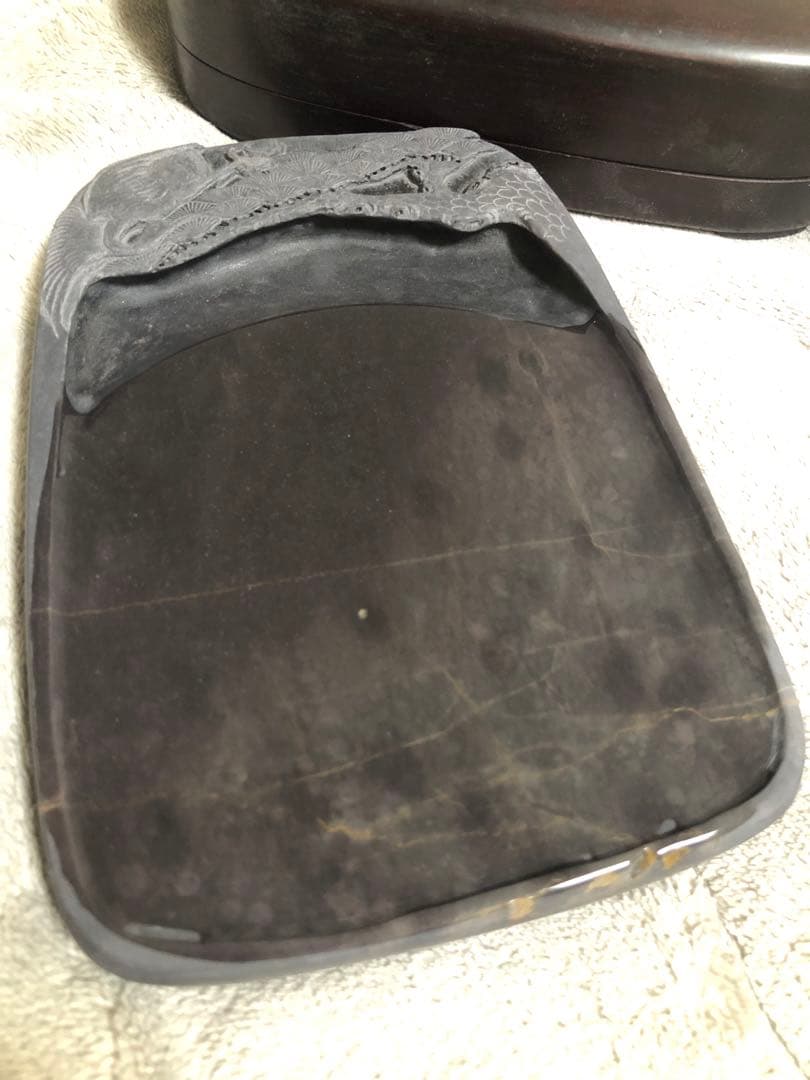 端溪硯 老坑 水巖 大西洞 金綫 青花 書道用品 端渓硯