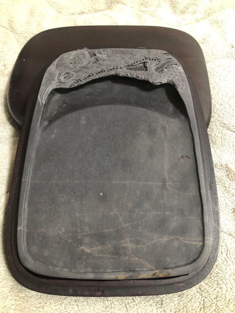 端溪硯 老坑 水巖 大西洞 金綫 青花 書道用品 端渓硯