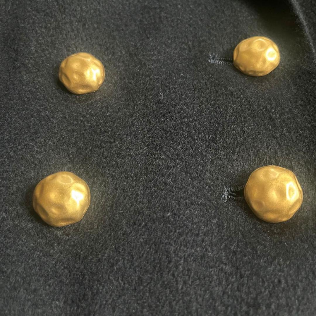 美品【フォクシー】コート ジャケット カシミヤ 金ボタン ブラック