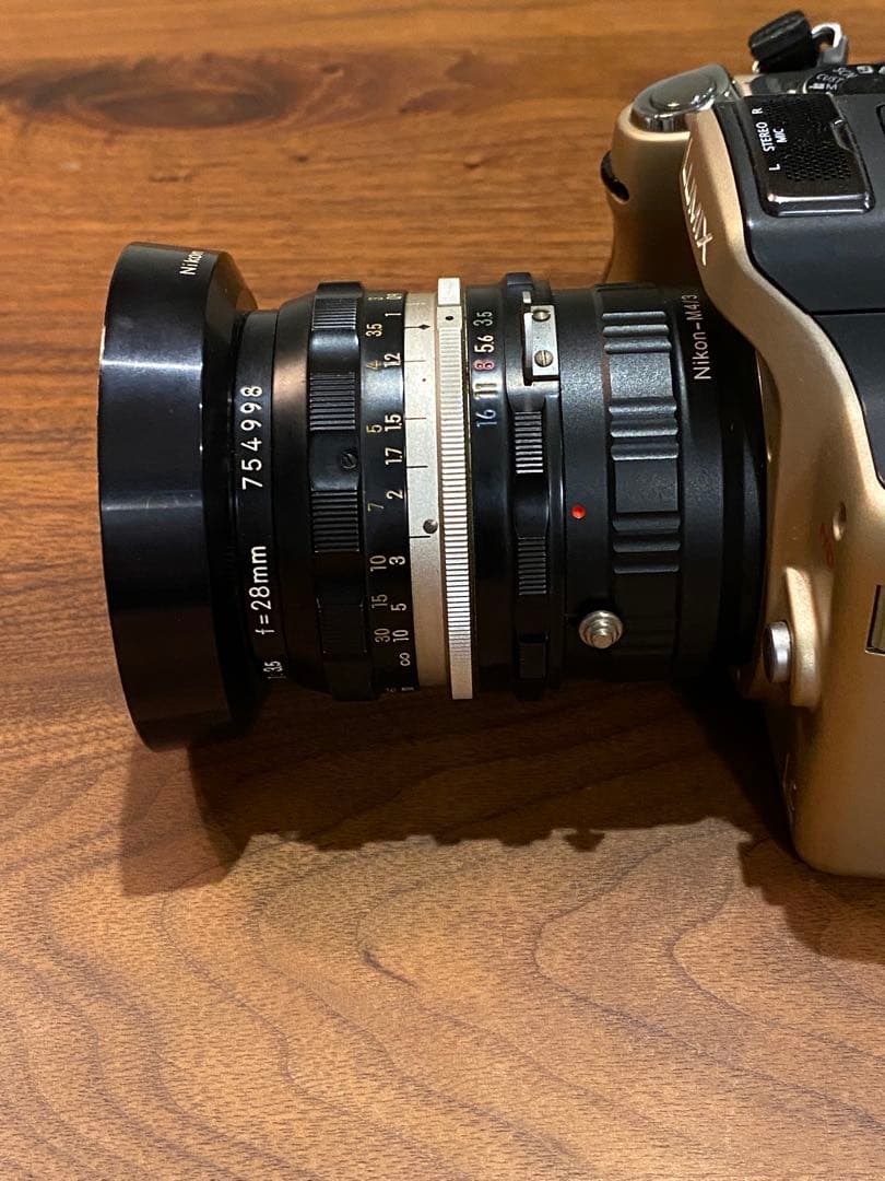 LUMIX GH1 ゴールド ミラーレス ニコンオールドレンズf28 1:3.5