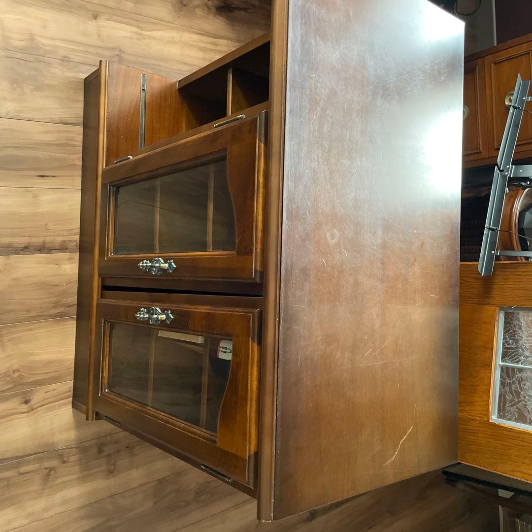 カリモク製 木製ガラス扉キャビネット〜文庫本用 カリモク製 木製