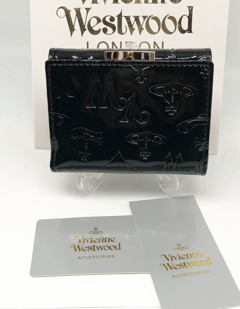 Vivienne Westwood 三つ折り財布 エナメルブラック 新品 ヴィヴィアン