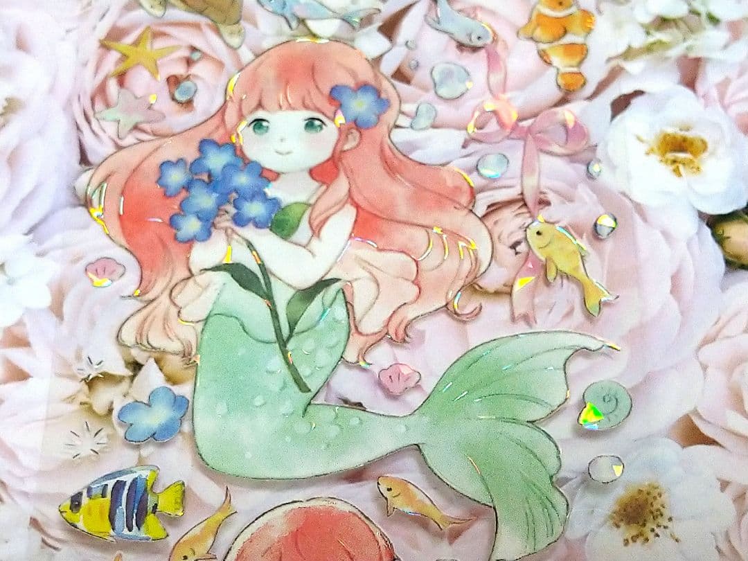 ✩のこり2✩J482＃人鱼之歌(贝壳光)E厘米切り売り海外人物マステ