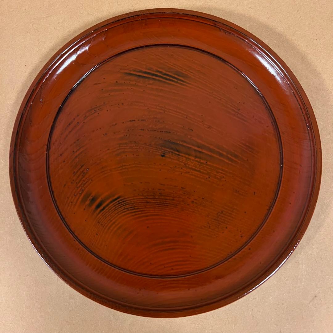 未使用 輪島塗 市中屋 木製漆器 丸盆 2客 茶道具 煎茶道具 正月