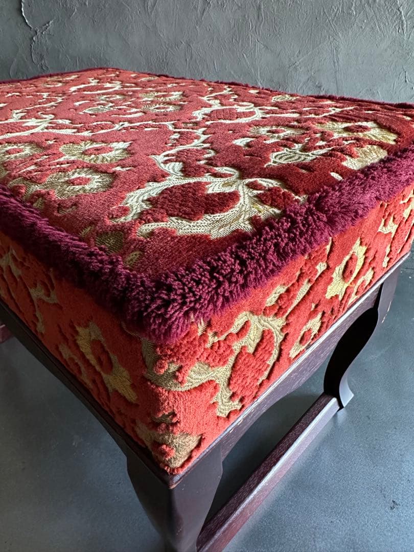 お値下げ‼️ヴィンテージ　スツール　ベンチ　金華織のような