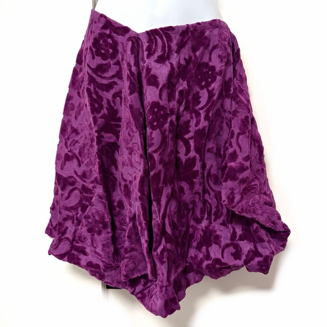 COMME des GARCONS コムデギャルソン　変形スカート　ベロア　花柄